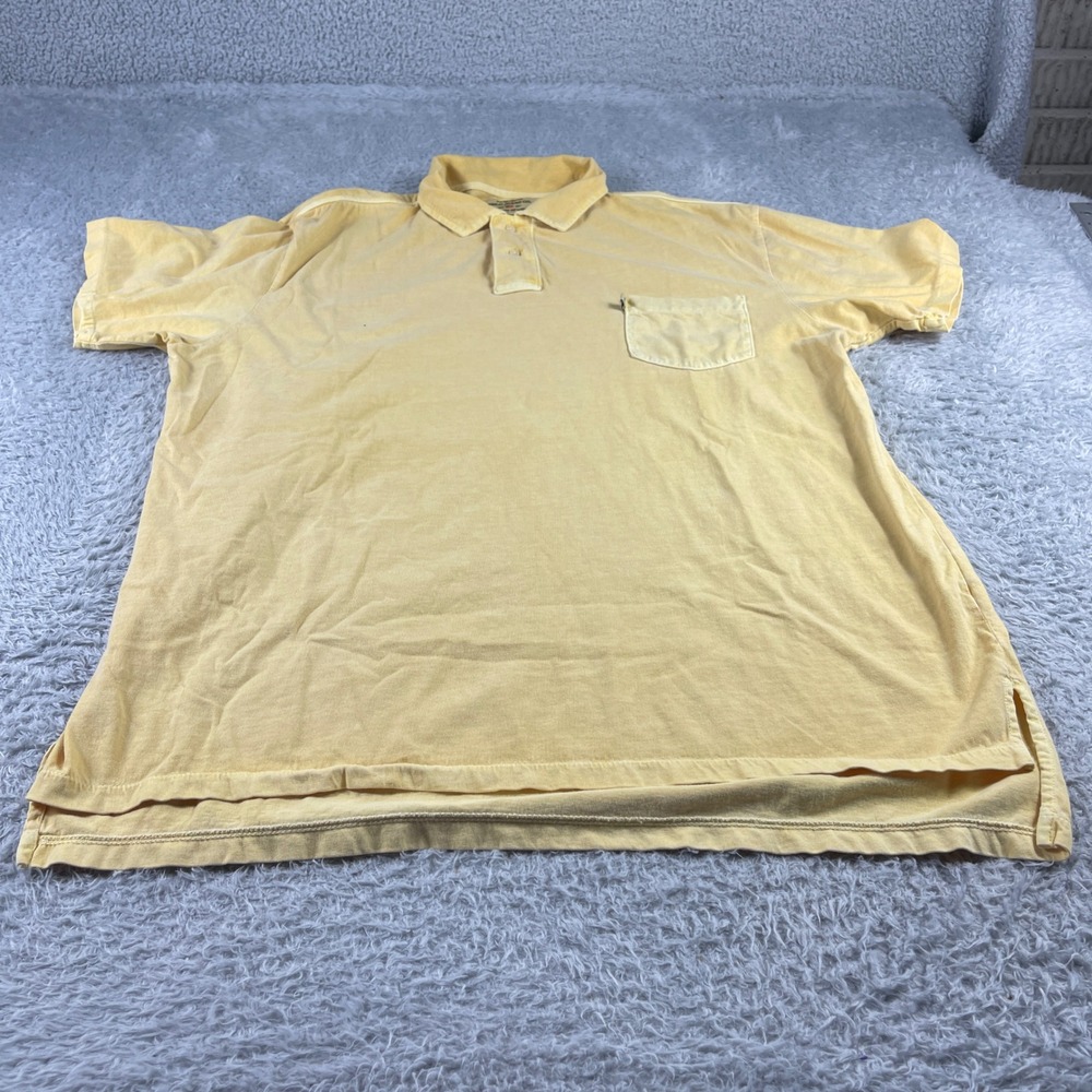 Ralph Lauren Polo Jeans Co Mens XL Yellow Short Sleeve Pocket Polo Shirt Cotton